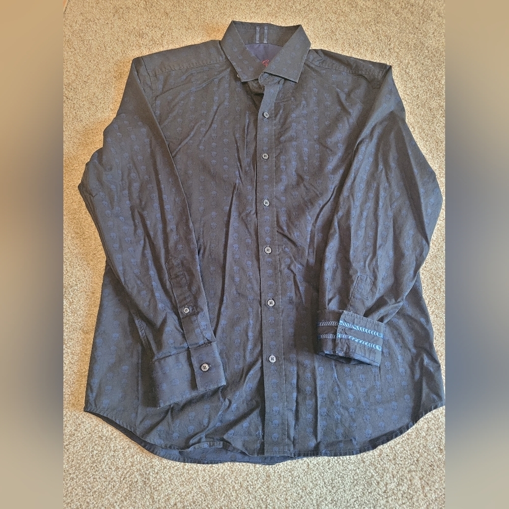 Robert Graham Modern American‎ Size Large Blue Long Sleeved Button Shirt